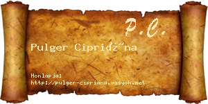 Pulger Cipriána névjegykártya
